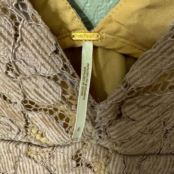 Free People Dangerous Lace Mini Dress Purple Size 6 - Picture 4 of 7